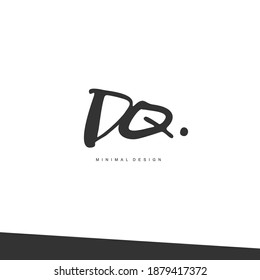 DQ Escritura manual inicial o logotipo manuscrito para la identidad. Logo con firma y estilo dibujado a mano.