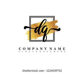 DQ Initial handwriting logo concept
