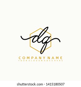 DQ Initial handwriting logo concept