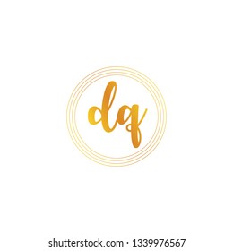 DQ  Initial Handwriting logo template vector