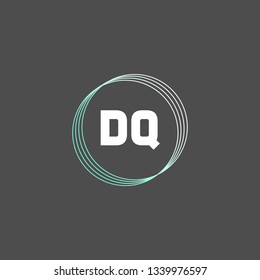 DQ  Initial Handwriting logo template vector