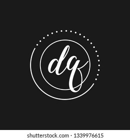 DQ  Initial Handwriting logo template vector