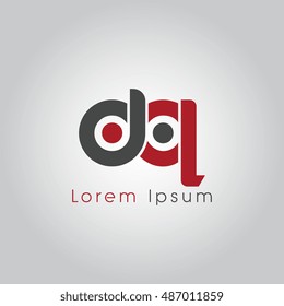 dq initial letter linked lowercase logo. d and q vector template design.