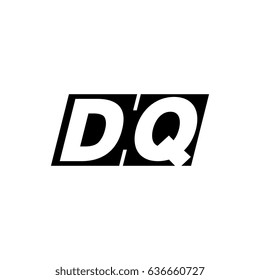 DQ initial letter logo square black