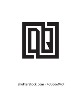 DQ initial letters looping linked square monogram logo