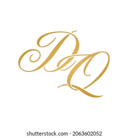 DQ initial logo design vector stock