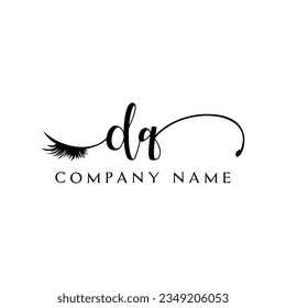 DQ Logo-Logo-Logo-Wimpern-Vektorgrafik modern