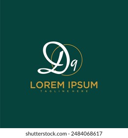 DQ initial monogram for beauty and business logo