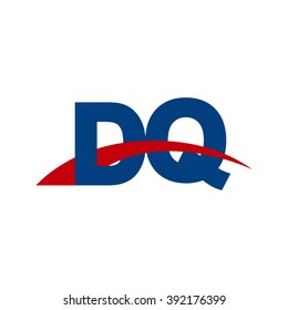 DQ initial overlapping swoosh letter logo blue red