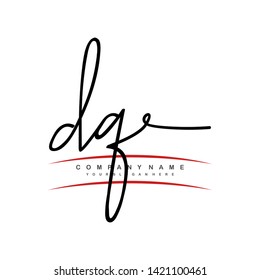 DQ initial signature logo. handwriting logo template vector,