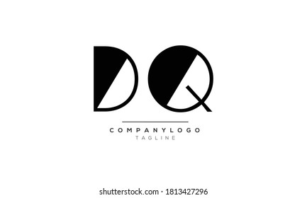 Diseño del logotipo del alfabeto de texto de letra monograma DQ iniciales