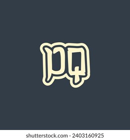 DQ letter abstract monogram initial letter logo design