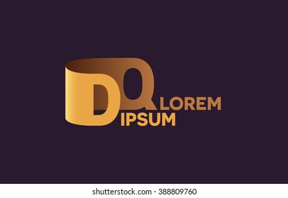 DQ letters logo, D and Q letters logo alphabet design.