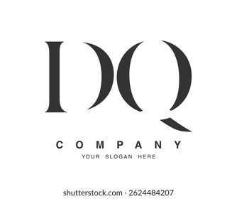 DQ logo design. Initial letter d and q serif font style. Creative classic company name typography. Trendy logotype or identity. Vector illustration.