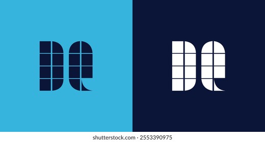 DQ logo design with tile shape. Minimalist and modern vector illustration design suitable for business or brand