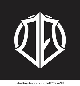Monograma del logotipo DQ con emblema y plantilla de diseño redondeado en círculo