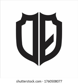 DQ Logo Shield style Monogram design template on white background