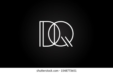 DQ or QD initial based letter icon logo Unique modern creative elegant geometric fashion brands black and white color