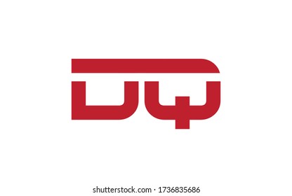 DQ or QD Letter Initial Logo Design, Vector Template