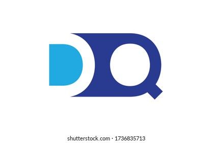 DQ or QD Letter Initial Logo Design, Vector Template