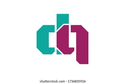 diseño inicial de logotipo de letra dq o qd, plantilla de vector