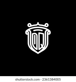 DQ shield initial monogram with high quality professional design that will print well