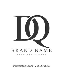 DQ trendy logotype template. Initial letter d and q classic font style. Creative logo for company name or identity. Vector illustration.