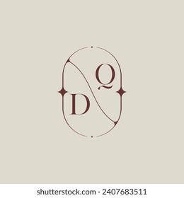 DQ wedding classic in elegant monogram with high quality professional design that will print well