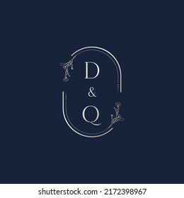 DQ wedding initial logo letters in high quality professional design that will print well across any print media