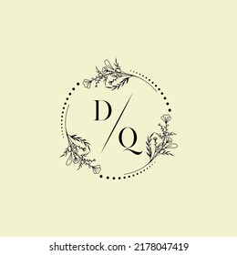 Cartas iniciales del logotipo de la boda DQ en un diseño profesional de alta calidad que se imprimirán en cualquier medio impreso