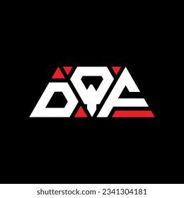 Diseño del logotipo de la letra triangular DQF con forma triangular. Monograma de diseño del logotipo del triángulo DQF. Plantilla de logotipo vectorial de triángulo DQF con color rojo. Logo triangular del DQF Diseño sencillo, elegante y lujoso.