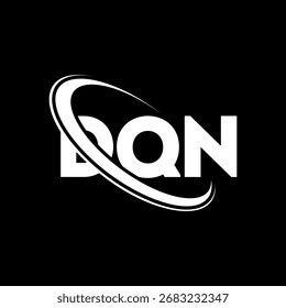 DQN-Logo. DQN-Buchstabe. Logo-Design für DQN-Buchstaben. Initialen DQN-Logo mit Kreis und Großbuchstaben-Monogramm-Logo verbunden. DQN-Typografie für Technologie, Business und Immobilien Marke.