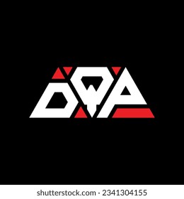 DQP triangle letter logo design with triangle shape. DQP triangle logo design monogram. DQP triangle vector logo template with red color. DQP triangular logo Simple, Elegant, and Luxurious design.