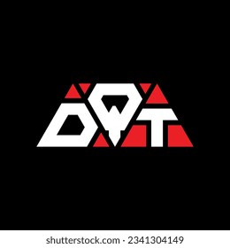 Diseño del logotipo de la letra triangular DQT con forma triangular. Monograma de diseño del logotipo del triángulo DQT. Plantilla de logotipo vectorial de triángulo DQT con color rojo. Logo triangular de DQT Diseño sencillo, elegante y lujoso.