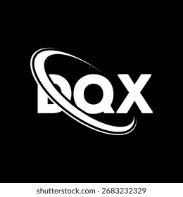 Logotipo de DQX. Letra DQX. Diseño del logotipo de la letra DQX. Logotipo de DQX inicial enlazado con el círculo y el logotipo del monograma en mayúscula. Tipografía DQX para tecnología, negocio y marca inmobiliaria.