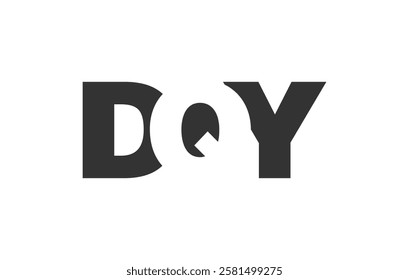 DQY logo design. Initial letter D Q Y bold font style for tech startups, consulting, corporate branding. Creative company name, headlines typography identity, trendy logotype. Vector illustration.