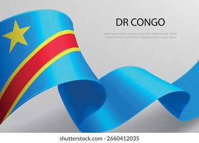 DR Kongo elegante 3D-Band mit Nationalflagge, Farben winkt reibungslos