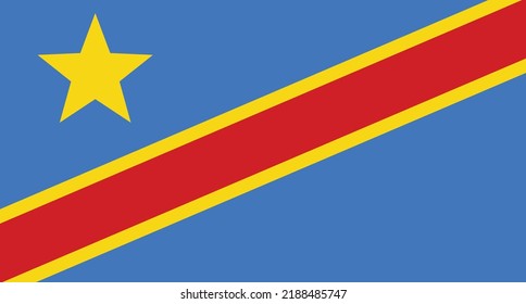 DR Kongo-Flagge - Demokratische Republik Kongo