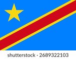 DR Congo flag. National flag of the country Democratic Republic of the Congo.