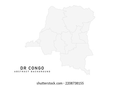 DR Congo Map - World Map International vector template with High detailed including grey color and grey line isolated on white background for design - Vector illustration eps 10