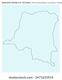 Mapa del país de RD Congo. Detalles bajos. Estilo de esquema. Forma de la República Democrática del Congo. Ilustración vectorial.