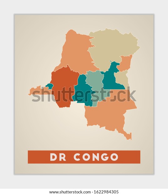 Dr Congo Poster Map Country Colorful Stock Vector (Royalty Free ...