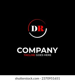 plantilla de diseño de logotipo de letras modernas creativas de DR