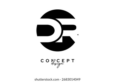 DR Creative Negative Space Circle Monogram Logo Design

