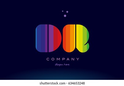 dr d r alphabet letter colorful creative colors text dots creative company logo vector icon design template