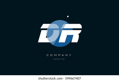 dr d r  blue circle dot big font alphabet company letter logo white design vector icon template 