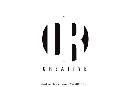 DR D R White Letter Logo Design with Circle Background Vector Illustration Template.