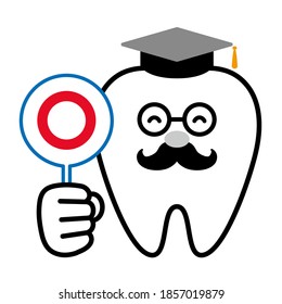 Dr. Dental answering with the correct answer tag (personified tooth character)