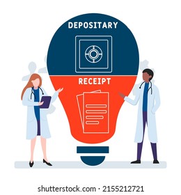 DR Depositary Receipt acronym. business concept background.  vector illustration concept with keywords and icons. lettering illustration with icons for web banner, flyer, landing page