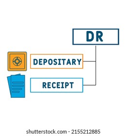 DR Depositary Receipt acronym. business concept background.  vector illustration concept with keywords and icons. lettering illustration with icons for web banner, flyer, landing page